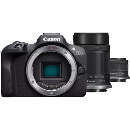Canon EOS R100 + Canon RF-S 18-45mm f/4.5-6.3 IS STM + Canon RF-S 55-210mm f/5-7.1 IS STM